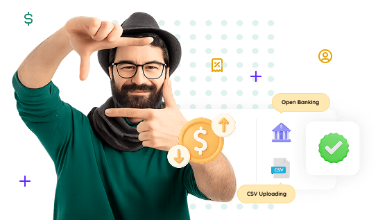 Magnifying glass examining tax documents
